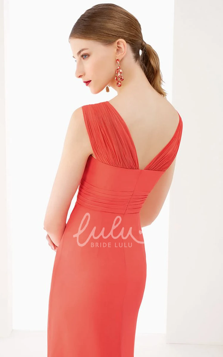 A-Line Chiffon Prom Dress with V-Neck and Cap Sleeves Elegant Women's Dress