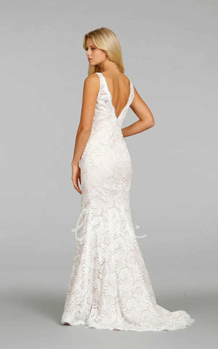 Floor Length Lace Dress with V-Neck Classic and Sophisticated