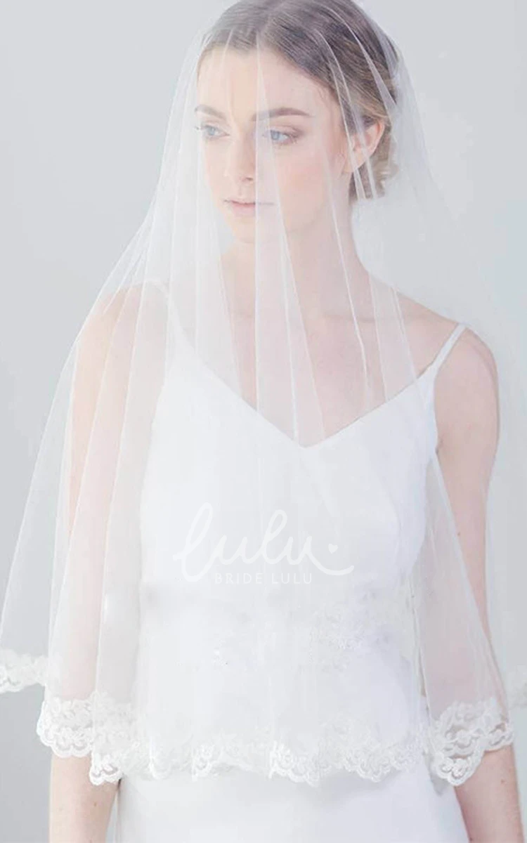 Flocking Dot Lace Applique Veil Korean Style Wedding Dress Accessory