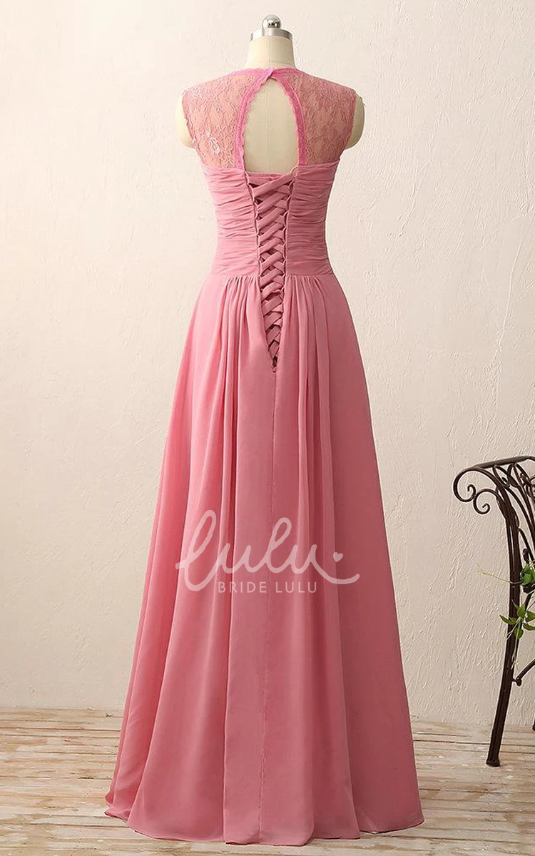 A-line Sweetheart Lace Chiffon Elegant Bridesmaid Dress
