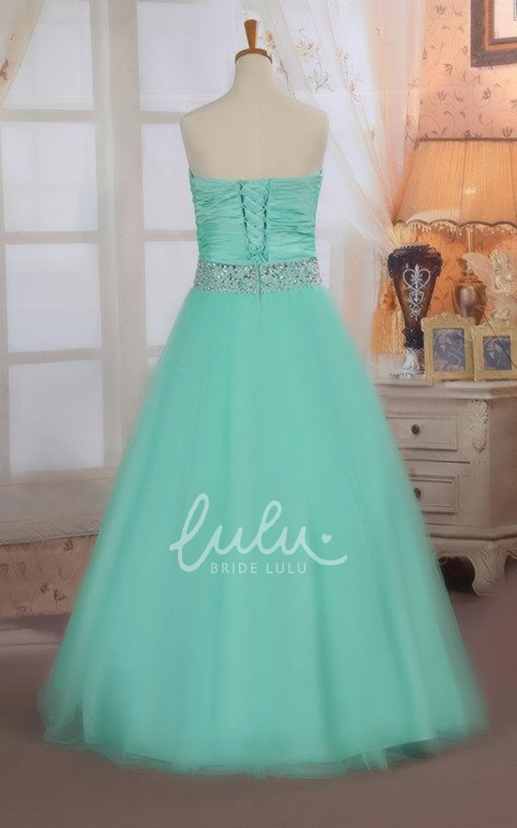 Elegant Ball Gown with Sweetheart Neckline and Ruched Tulle Skirt