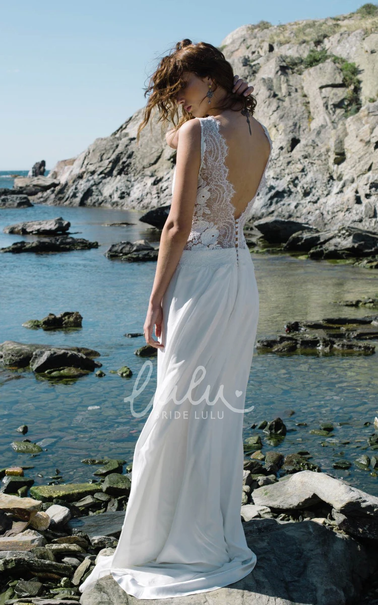 Lace Top Sweep Train Wedding Dress Charming & Elegant