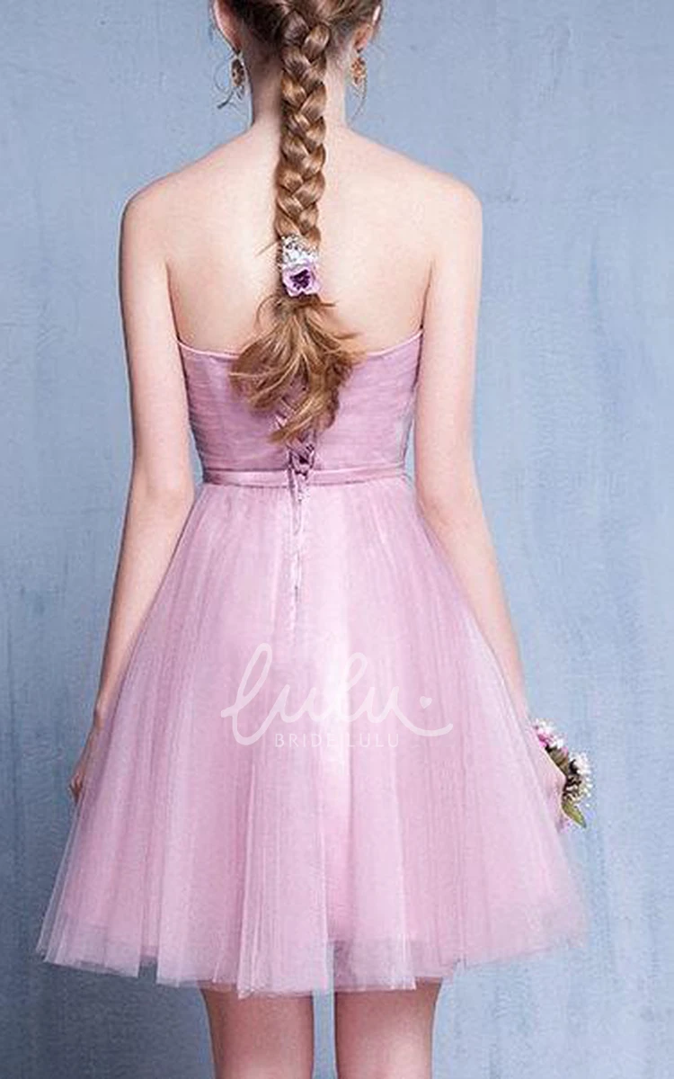 Vintage Lilac Prom Dress Short Evening Gown for Bridesmaids