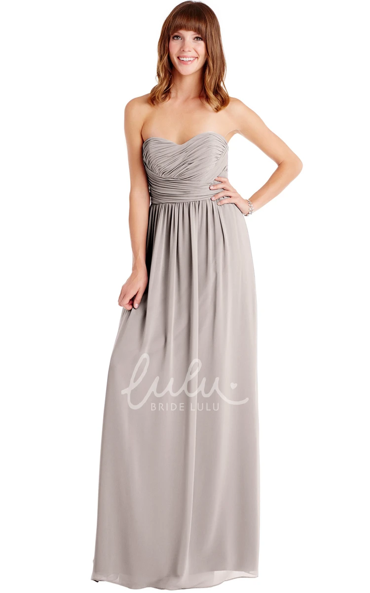 Ruched Sweetheart Sleeveless Chiffon Multi-Color Convertible Bridesmaid Dress