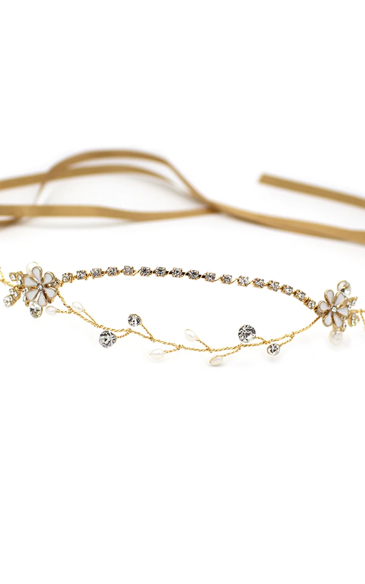 Korean Style Shining Pearl Headbands with Flowers