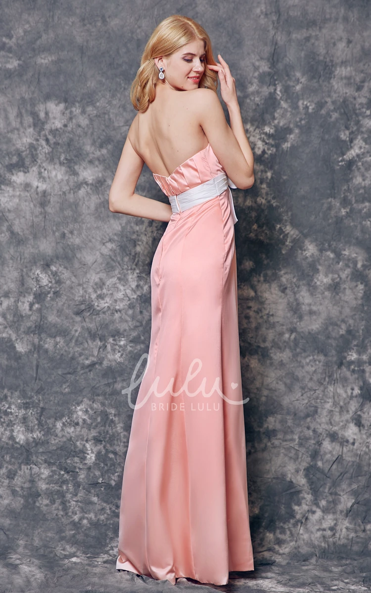 Sexy Ruched A-line Satin Prom Dress with Open Back