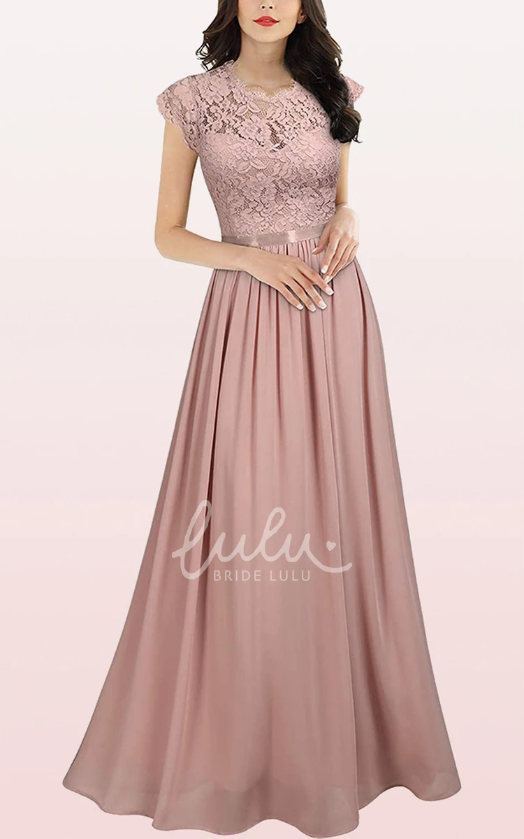 Scalloped Chiffon A-Line Prom Dress with Pleats Sexy & Flowy