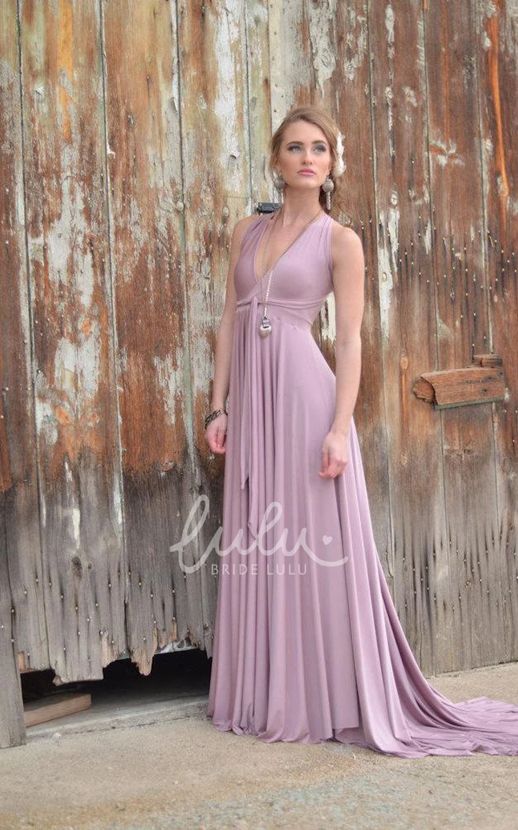 Handmade Halter Ballgown Bridesmaid Dress Unique Bridesmaid Dress