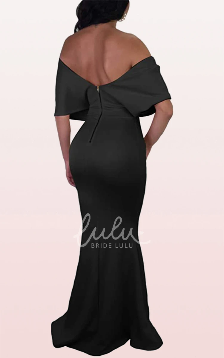 Satin V-Neck Mermaid Evening Dress with Criss Cross Elegant & Modern