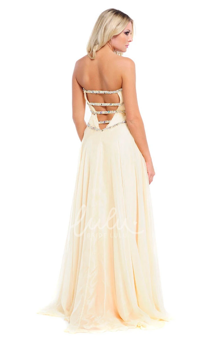 Beaded A-Line Tulle&Satin Prom Dress with Ruching Floor-Length