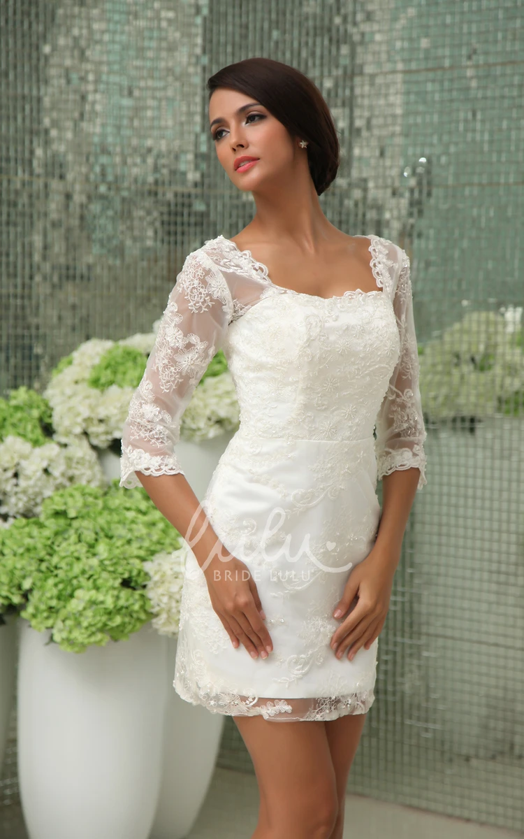 Vintage Lace Overlay Dress with Half-Sleeves Romantic & Unique