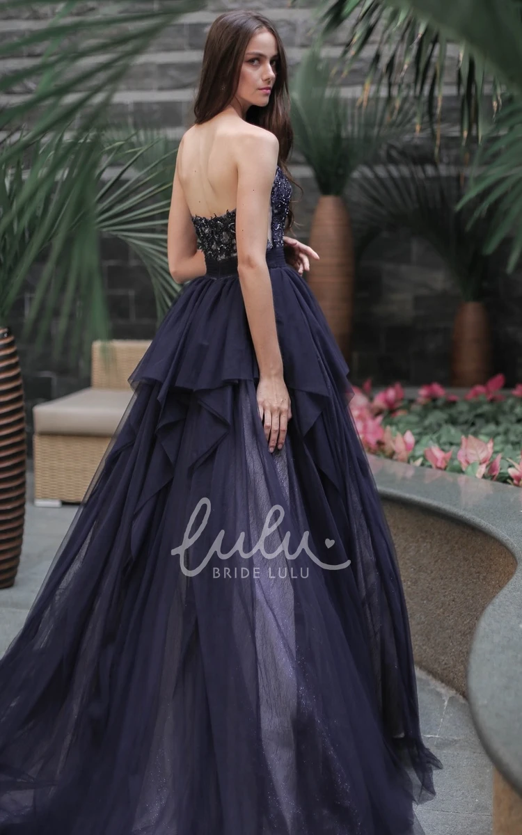 Off-shoulder Tulle A-Line Evening Dress for Women