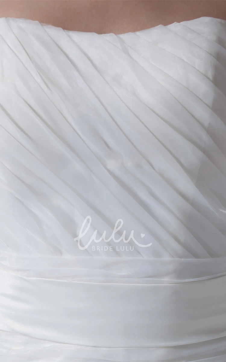 Maxi Strapless A-Line Ruched Wedding Dress with Sweep Train