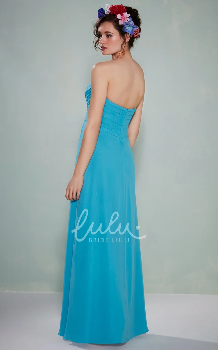 Sweetheart Chiffon Bridesmaid Dress with Criss-Cross Sleeveless Dress