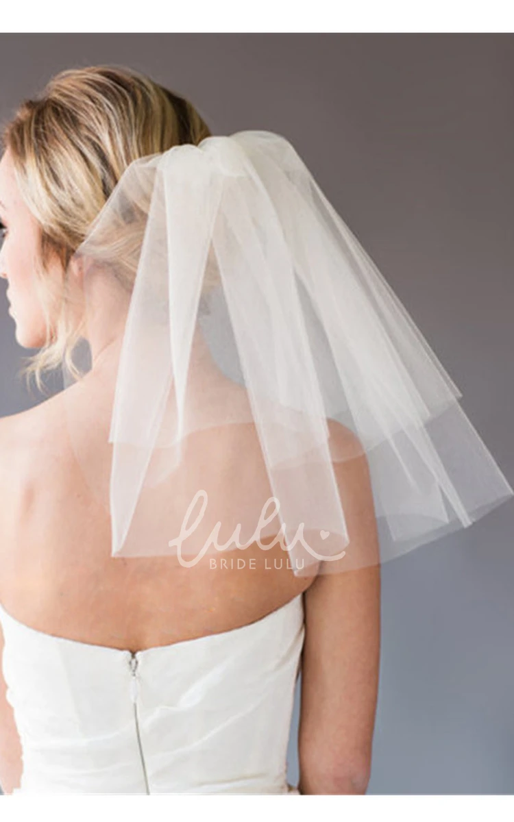 Mesh Wedding Veil with Hair Comb Short & Simple Wedding Dress Accessory