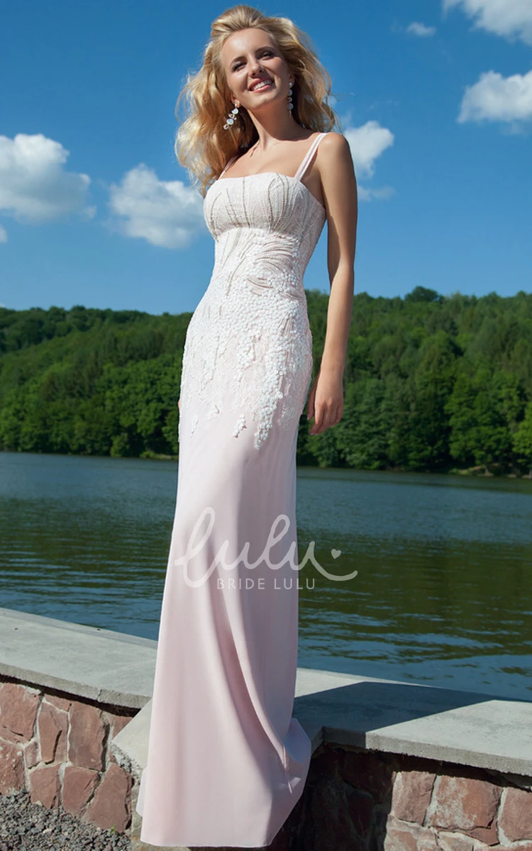 Beaded Sleeveless Floor-Length Chiffon Prom Dress