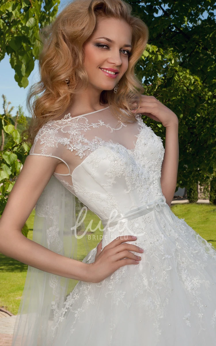 High Neck Sleeveless Tulle Ball Gown Wedding Dress with Keyhole Elegant 2024 Bridal Gown