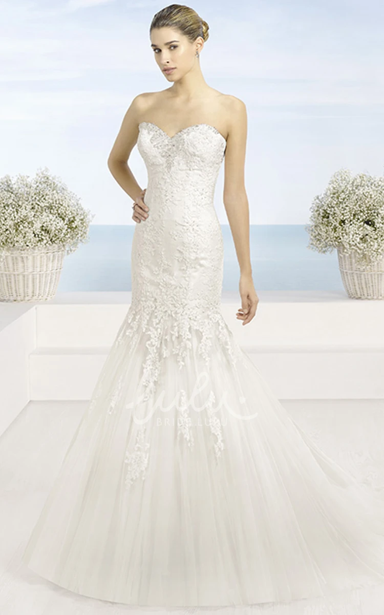 Sweetheart Tulle and Lace Mermaid Wedding Dress