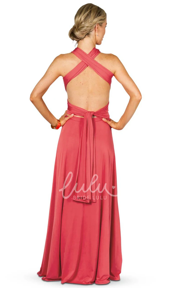 A-Line Chiffon Bridesmaid Dress with Bow Sleeveless Floor-Length Pleated