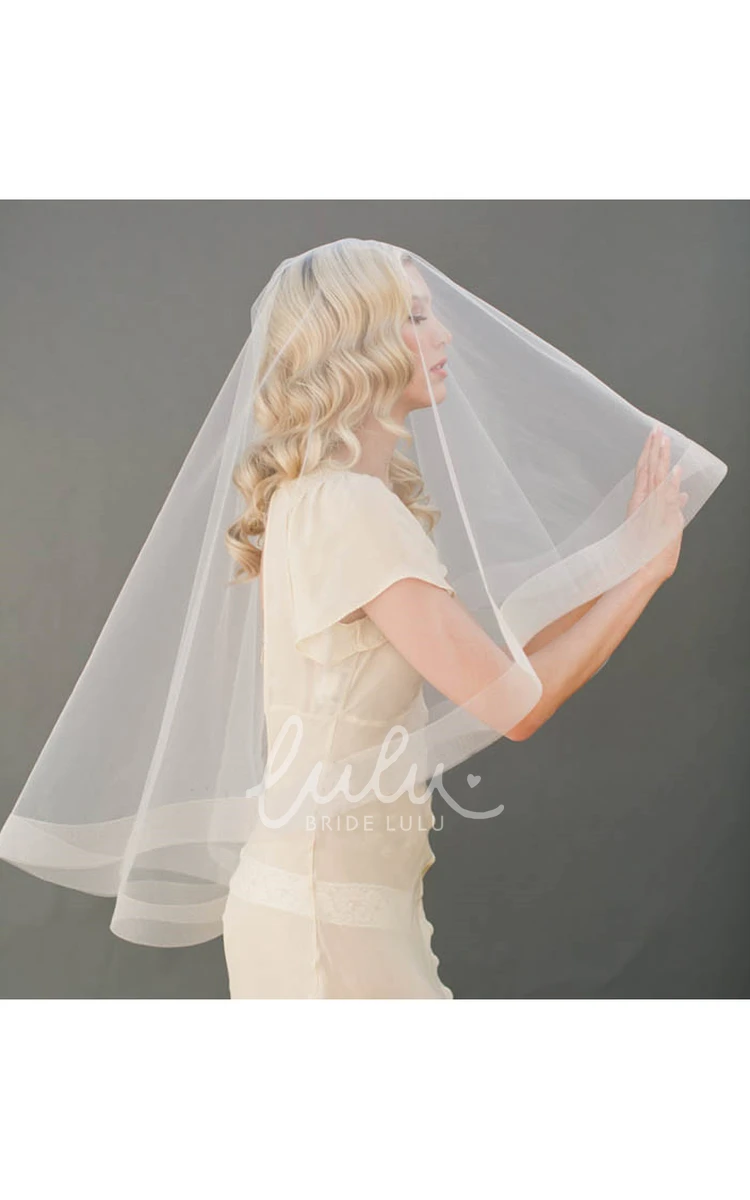 Elbow Length Soft Tulle Wedding Veil Simple Elegant