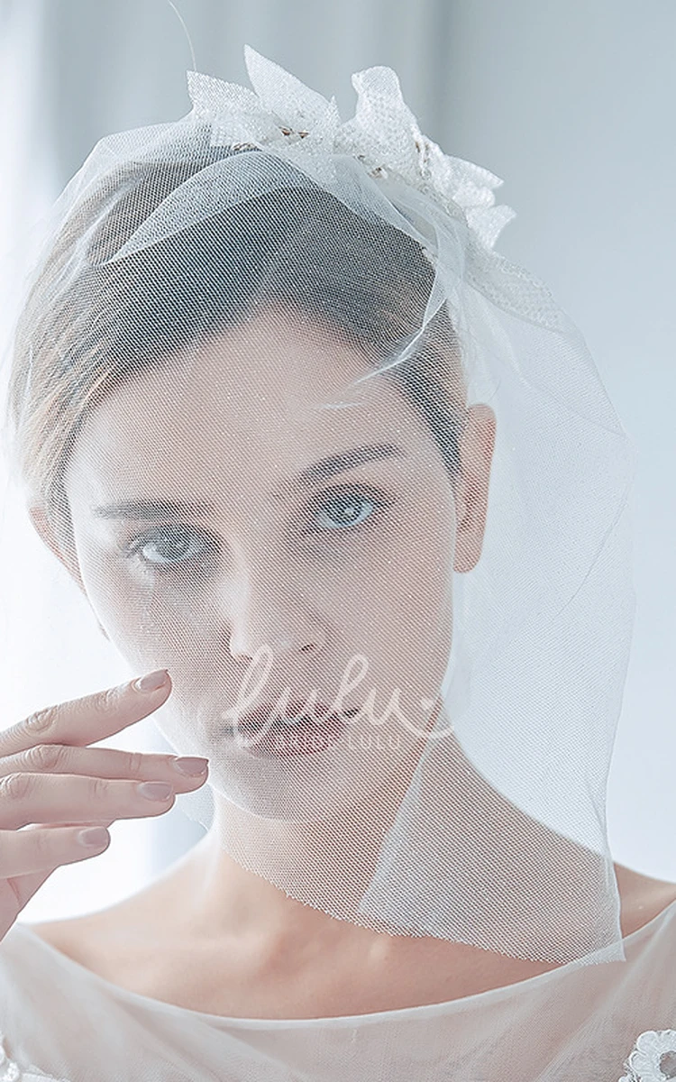 Western Style Short Bridal Veil with Sequins