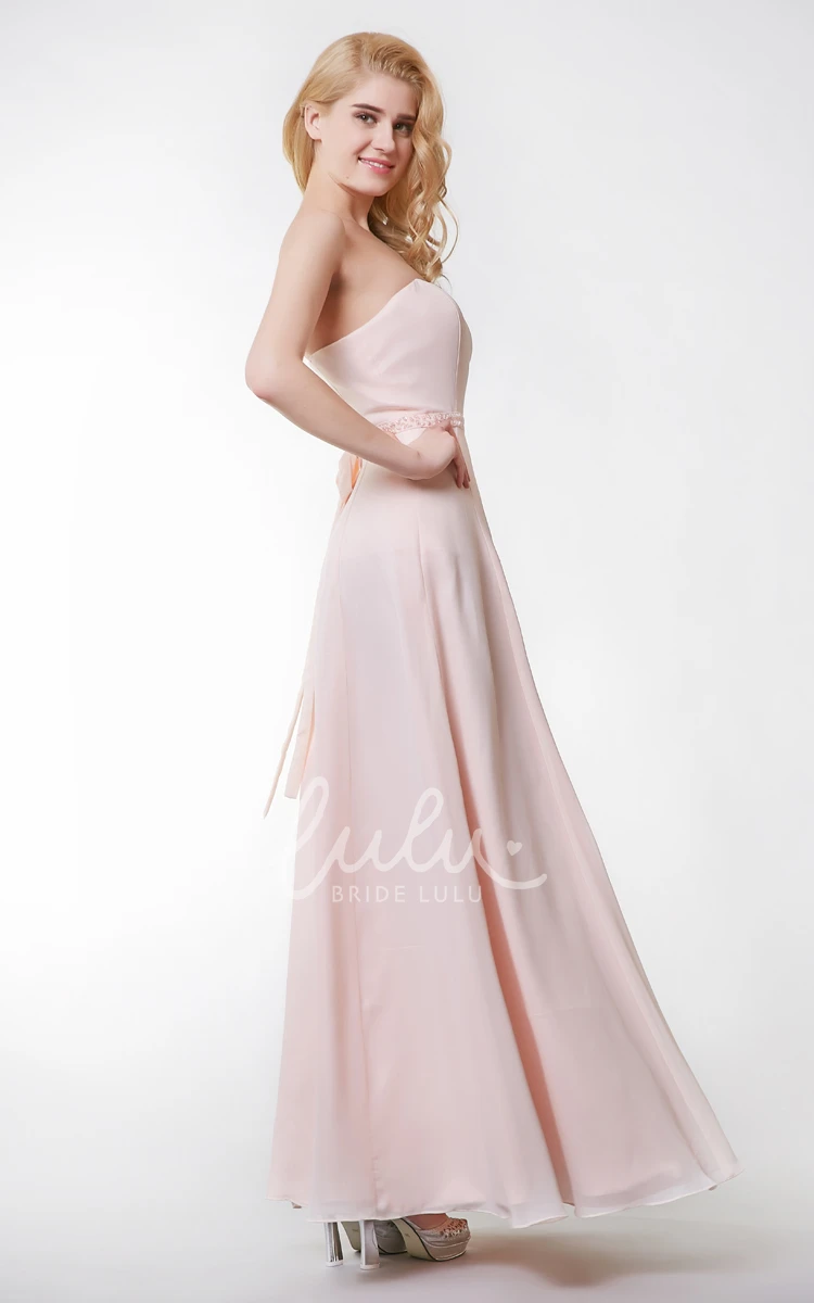 A-line Chiffon Dress with Removable Wrap for Bridesmaids