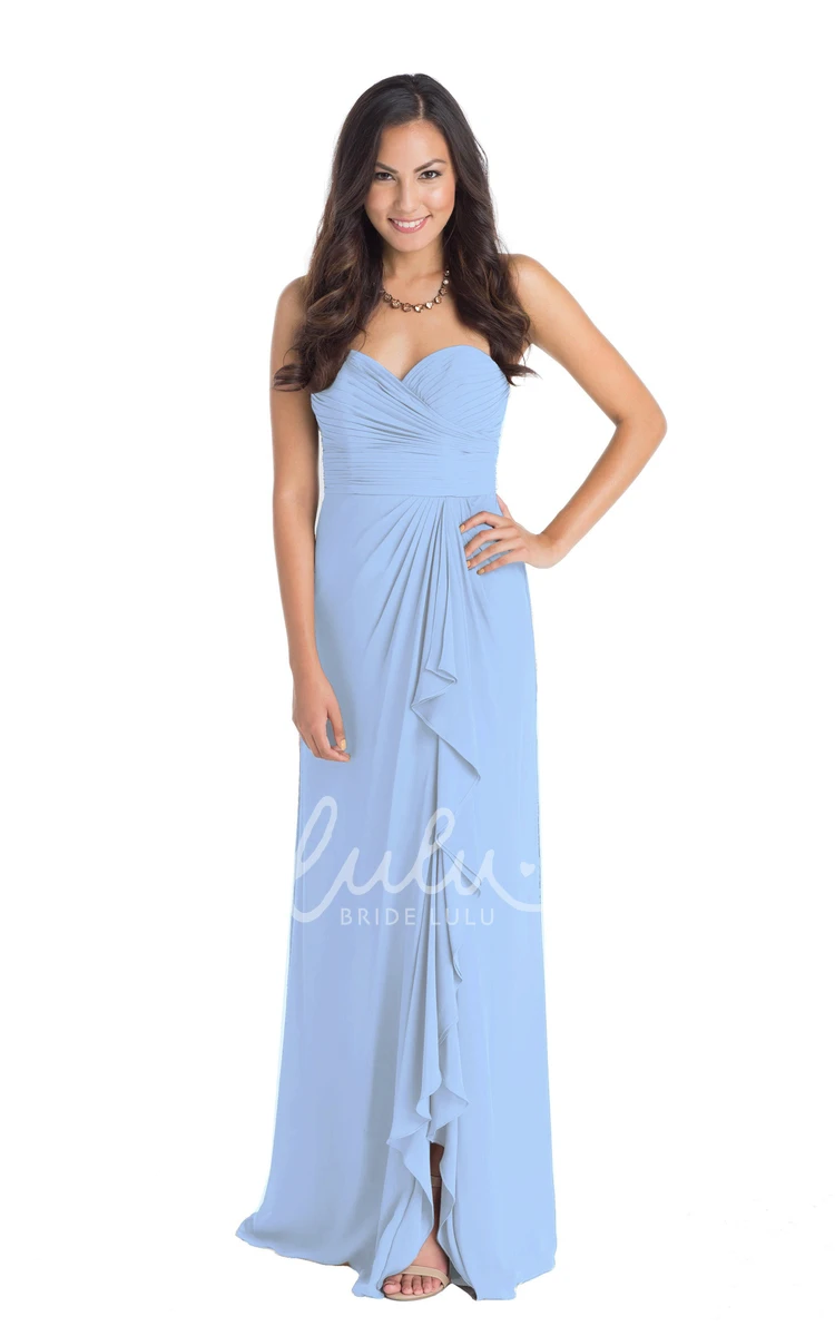 Sweetheart Chiffon Bridesmaid Dress with Draping Multi-Color Convertible