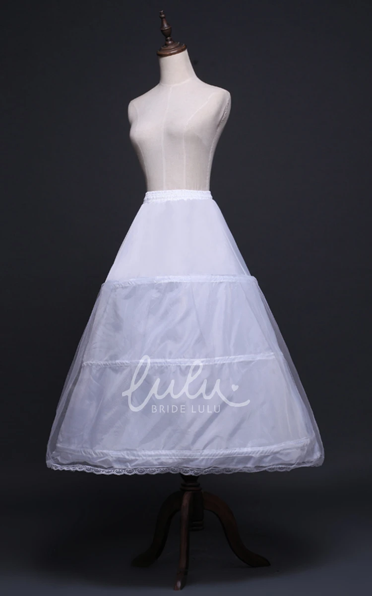 Elastic Waist Three Rims Petticoat Skirt for Weddings