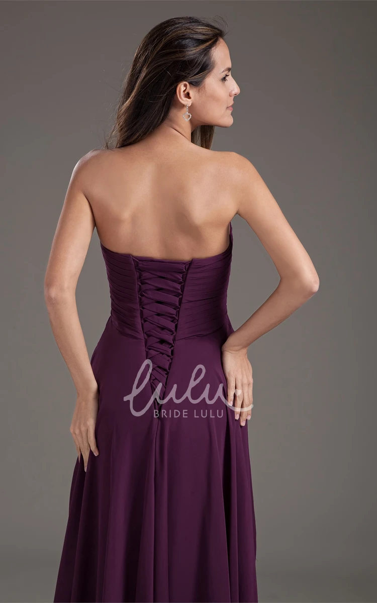 Maxi Sweetheart Dress with Criss-Cross Straps and Corset Back
