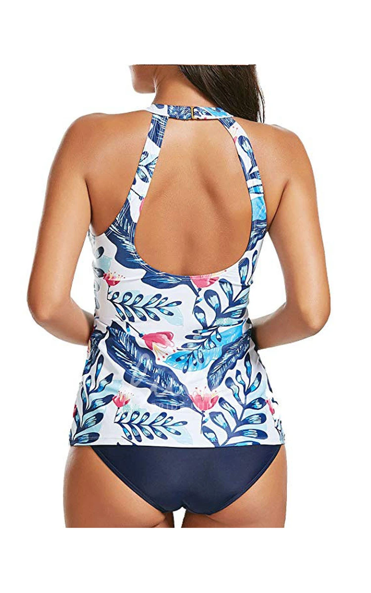 Easter Floral Halter Top Tankini Set