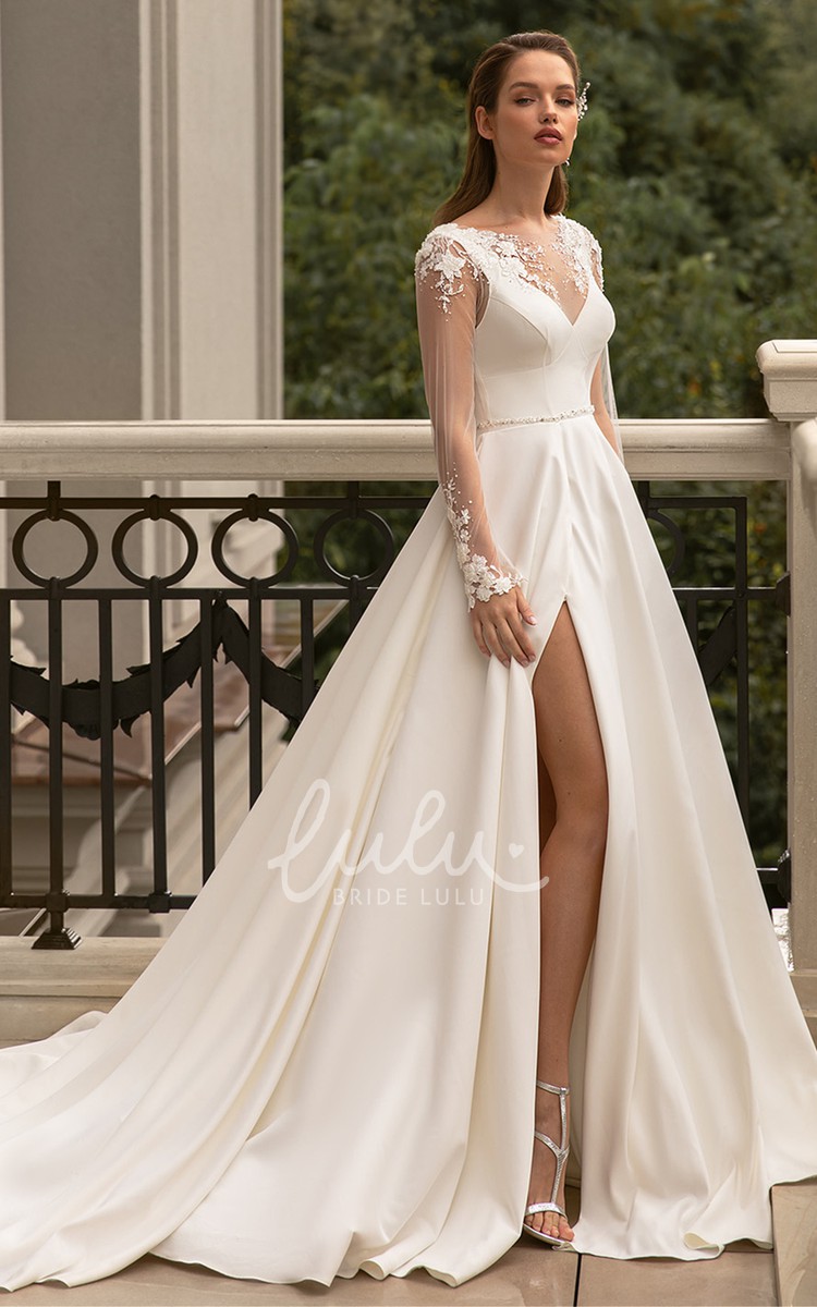 Split Front Wedding Dress