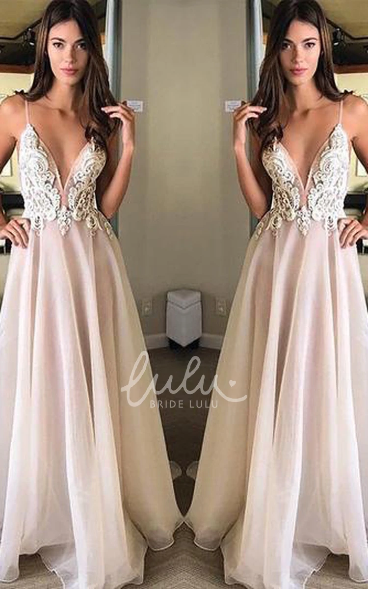 Chiffon Sleeveless A-Line Formal Formal Dress with Appliques