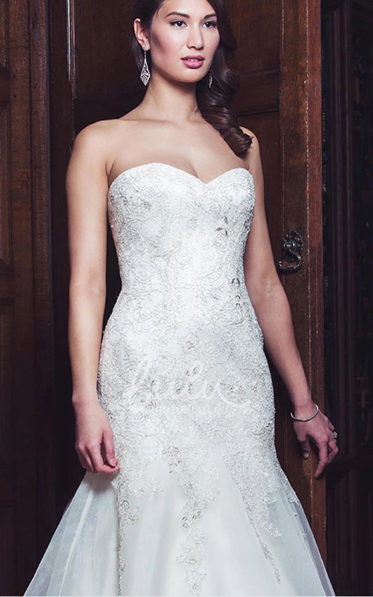 Lace Sweetheart Trumpet Wedding Dress with Appliques Floor-Length