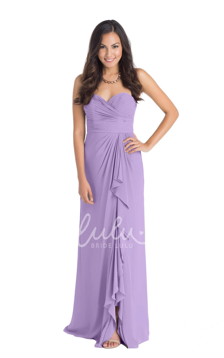 Sweetheart Chiffon Bridesmaid Dress with Draping Multi-Color Convertible