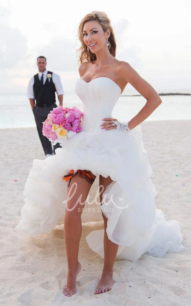 Sweetheart High-Low Organza Dress Stunning Bridal Gown