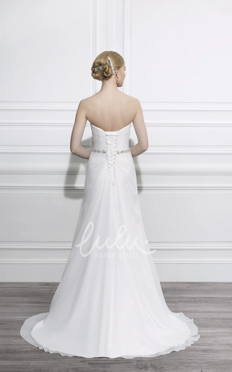 Sweetheart Tulle Sheath Wedding Dress with Jeweled Criss Cross and Lace-Up Back Unique Bridal Gown