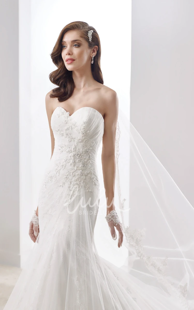 Mermaid Bridal Gown with Cap Sleeves and Illusive Lace Panel in Scooped-Neck Design