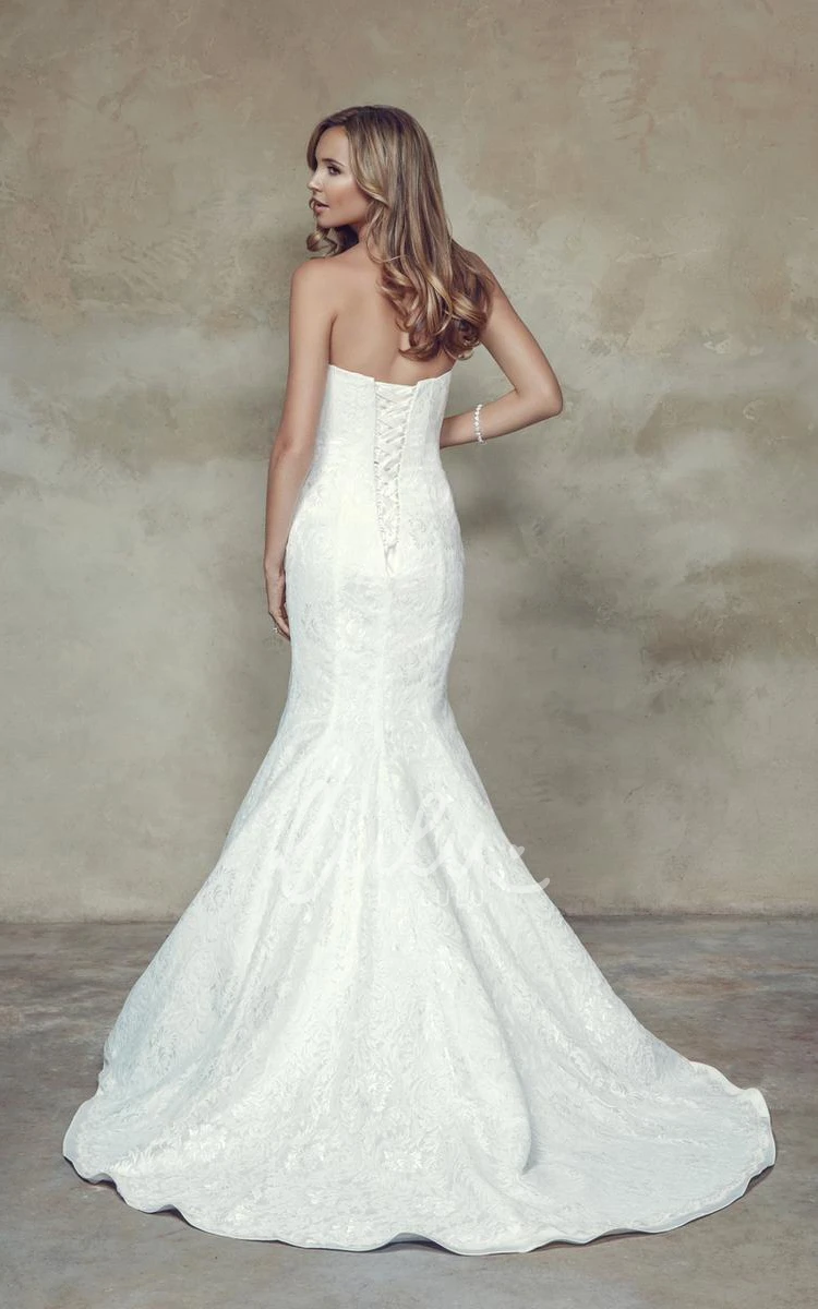 Sweetheart Lace Sheath Wedding Dress with Corset Back Maxi Length