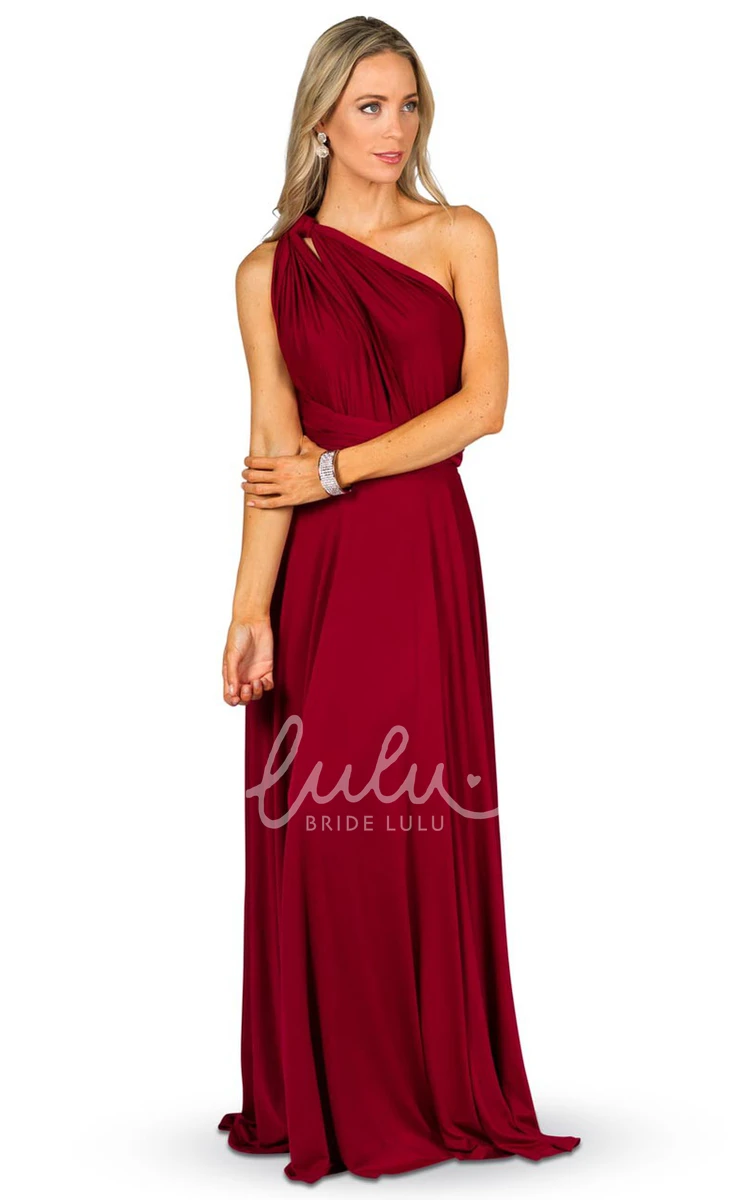 Halter Sleeveless Chiffon Bridesmaid Dress with Ruching Modern Convertible Style