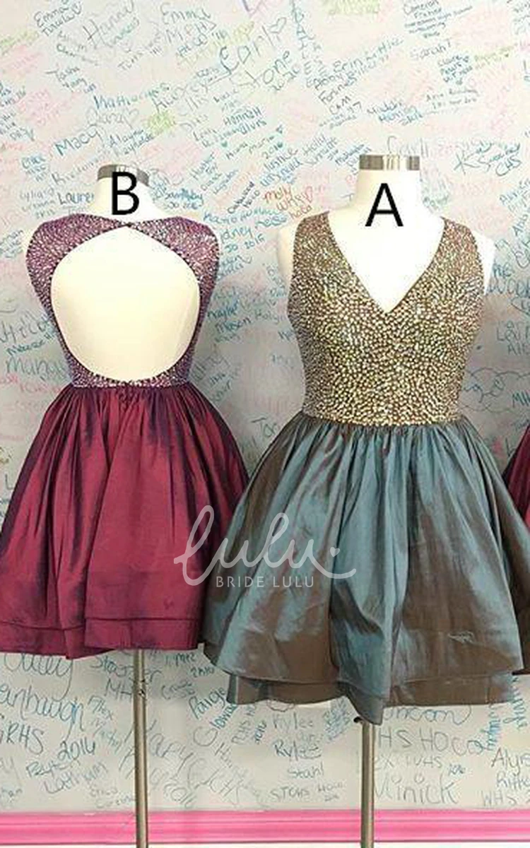 A Line Sequins Homecoming Dress with Open Back and Pleats Glamorous Sequin Homecoming Dress