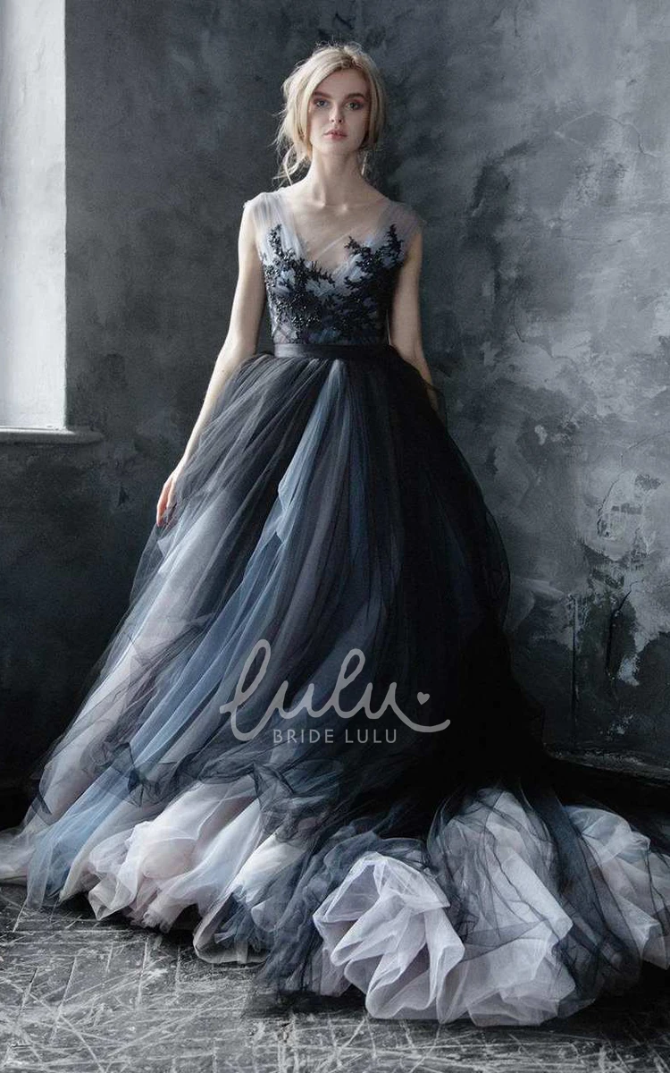 Embroidered Tulle Lace Wedding Dress with Elegant Design