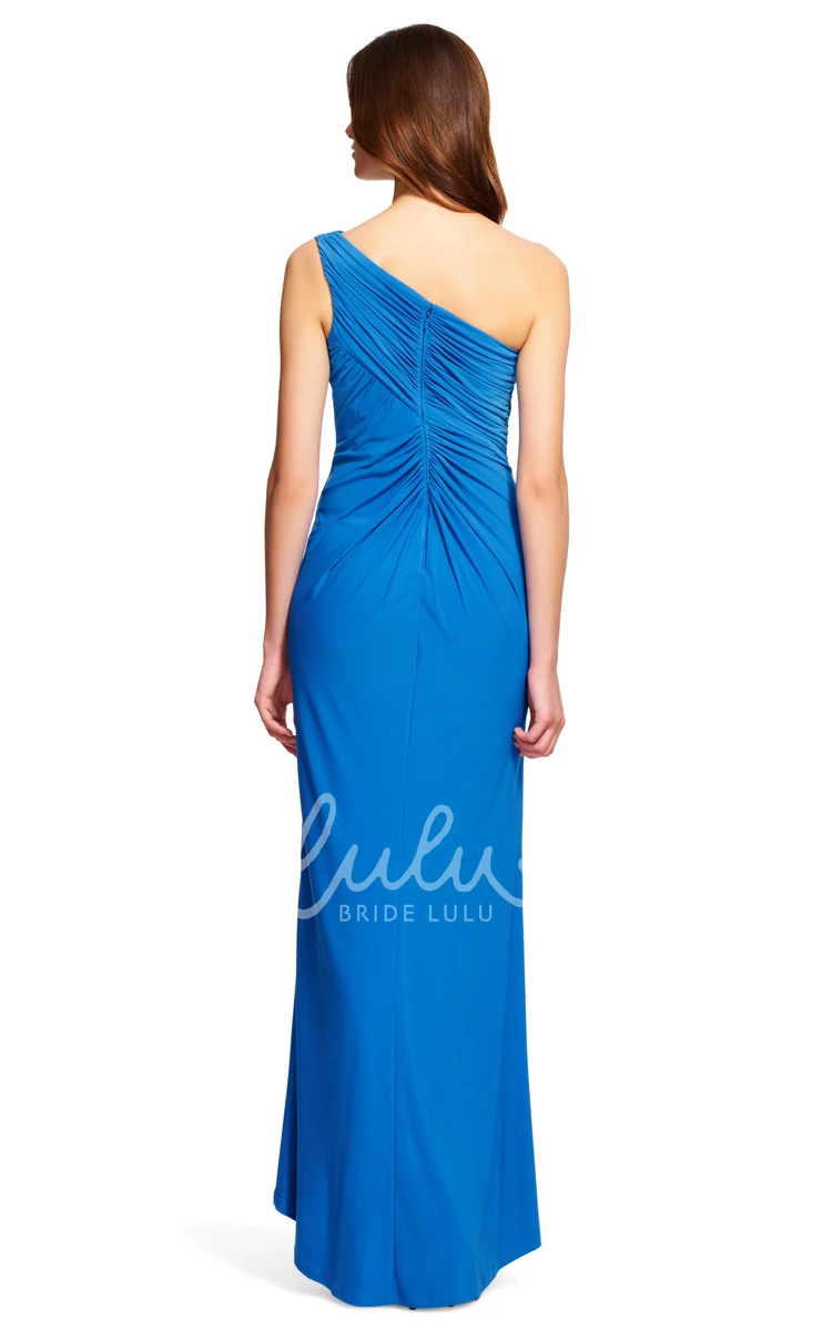 Cap-Sleeve Chiffon Bridesmaid Dress with Ruching Beaded Sheath