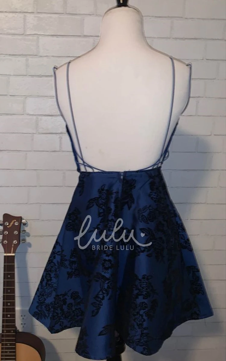 Vintage A-Line Satin Homecoming Dress with Appliques Mini & Unique