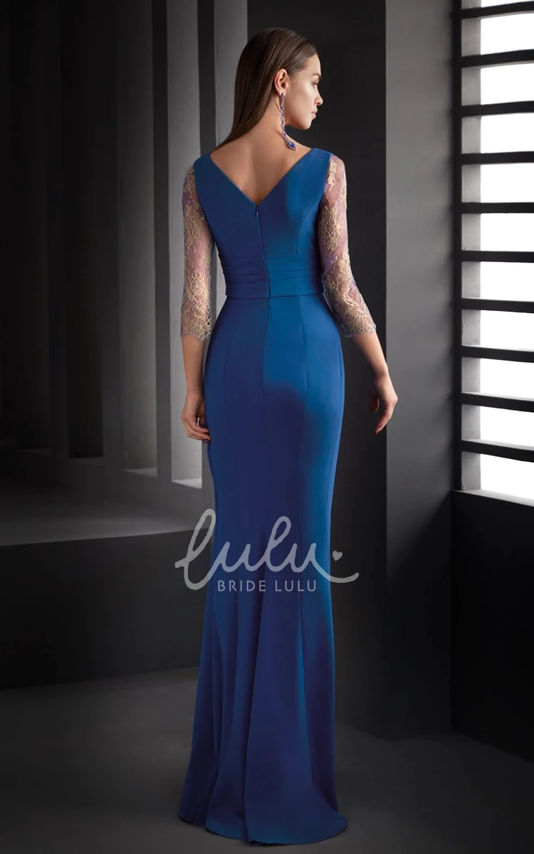 Ethereal Satin Mermaid Evening Dress with Plunging Neckline