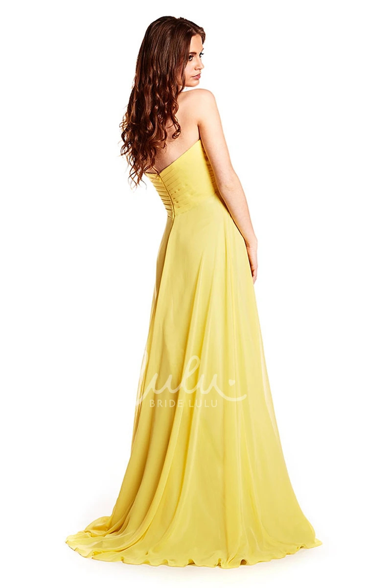 Sweetheart Beaded Chiffon Maxi Prom Dress with Sleeveless Design