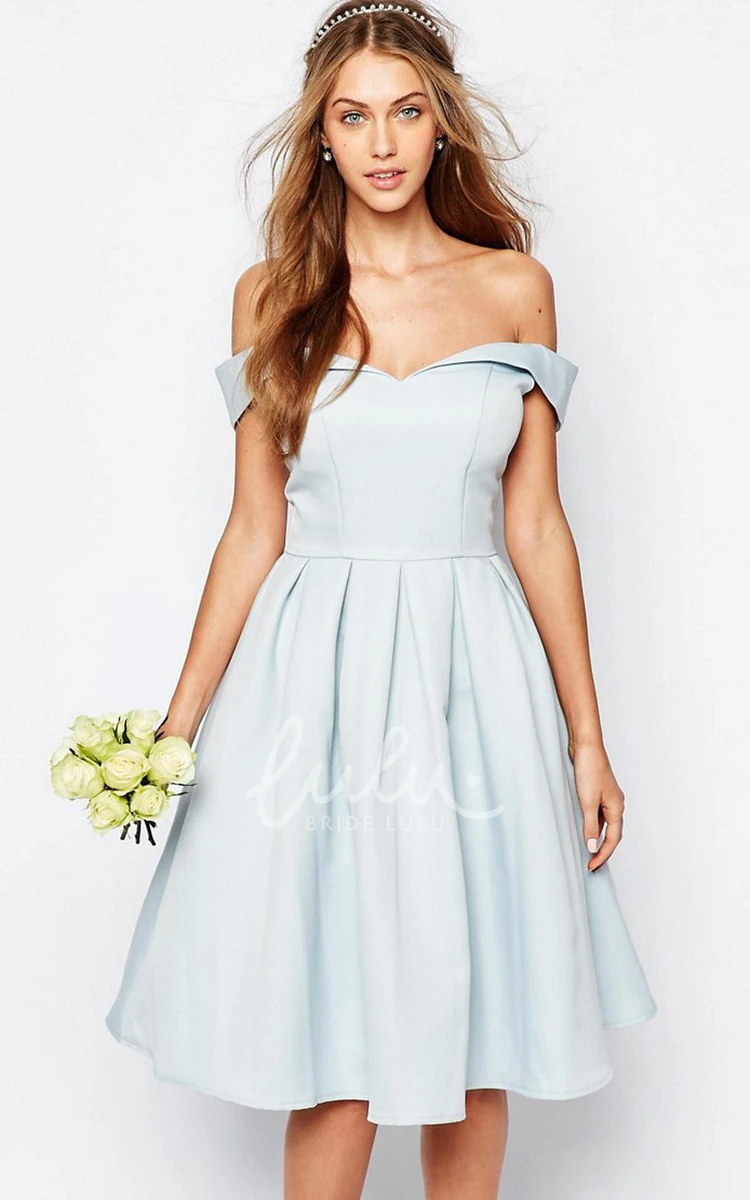 Strapless Satin Bridesmaid Dress A-Line Knee-Length