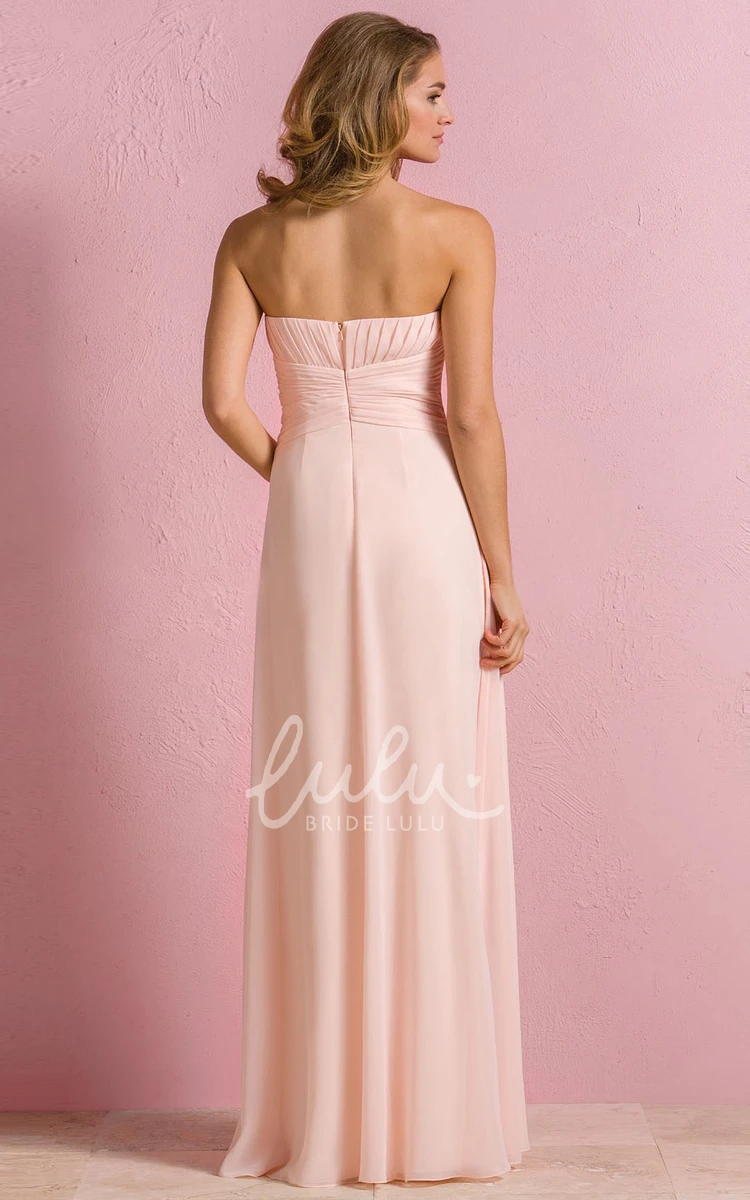 Empire A-Line Bridesmaid Dress with Sweetheart Neckline and Front Slit