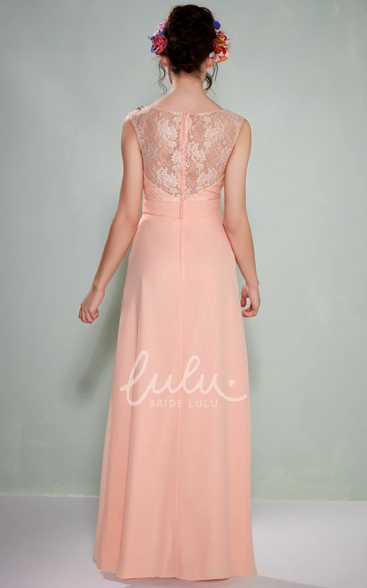 Chiffon Bateau Neck Bridesmaid Dress Simple Dress for Women