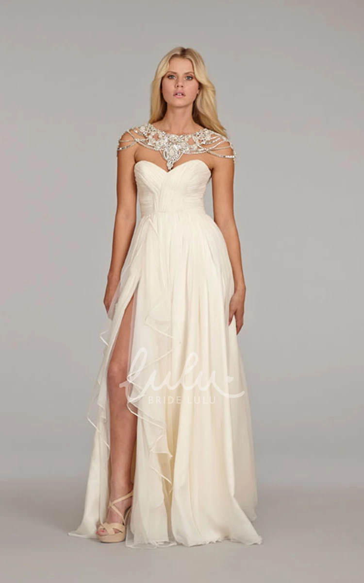 Cascading Ruffle Long Gown with Sweetheart Neckline