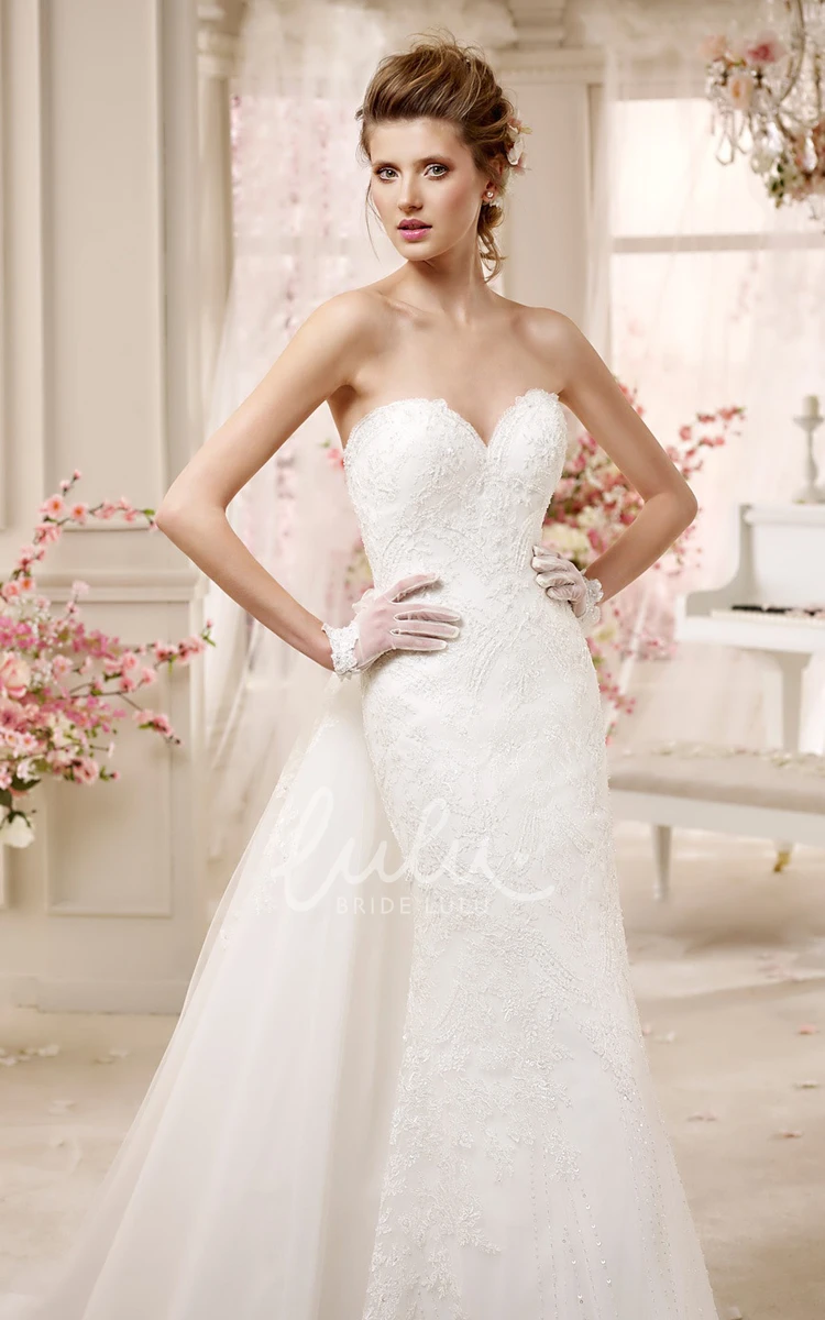 Lace Wedding Dress with Sheath Style and Low-V Back Sweetheart & Chic Wedding Dress